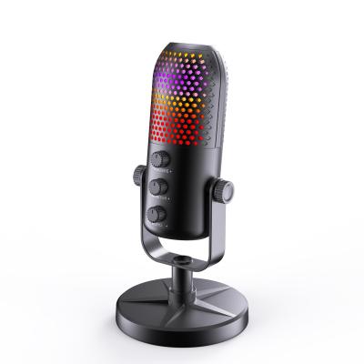 USB Microphone, Noise-reducing RGB E-sports Live Streaming Karaoke Gaming Microphone